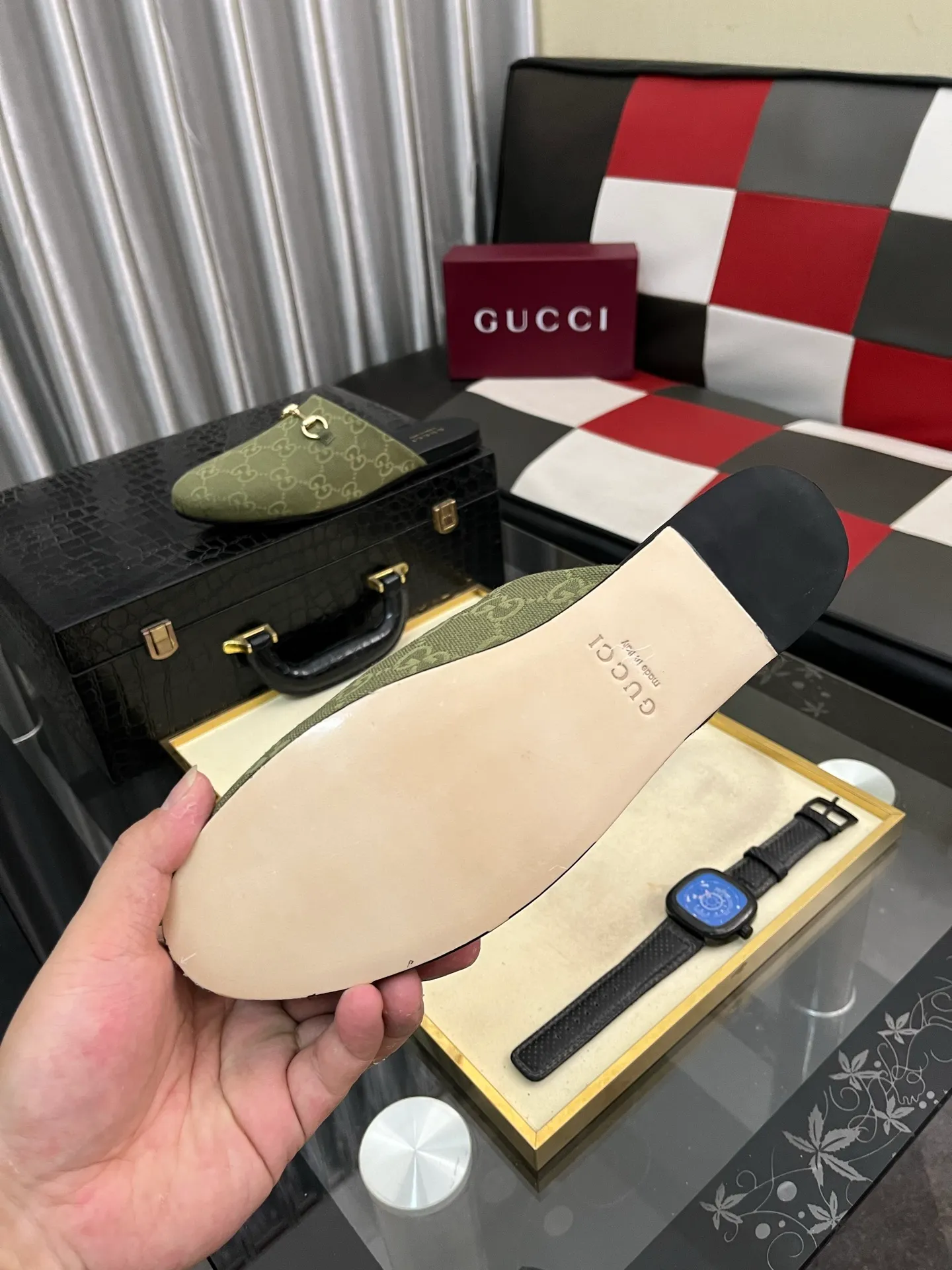 Men's shoes 💰480⌚️⌚️[Gucci] 2024 new season half-slip men's shoes, made of Italian imported first-layer frosted cowhide➕sheepskin lining, original hardware buckle, original combination wear-resistant outsole, real shot 🎬 Very comfortable on the feet, size 36-44
